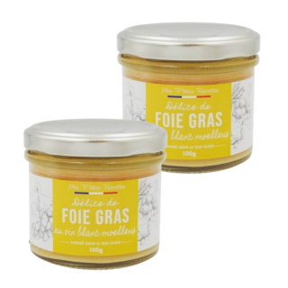 Výpredaj zásob 2x Kačacie pečienky Foie Gras s bielym vínom, Francúzsko, 2x100g
